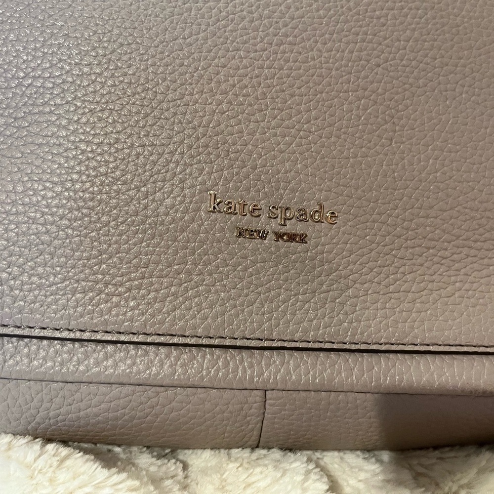 Kate Spade Soft Taupe Hobo Shoulder Bag . Cherry bag charm included 101/2x121/2 - Picture 15 of 16